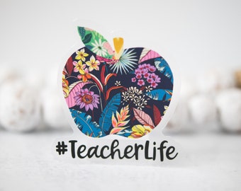 Teacher Life Stickers, Back To School Sticker, Apple Decal, Education Sticker, Water Bottle Sticker, Crafting Sticker,Floral Sticker,Die Cut