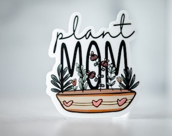 Plant Mom Sticker, Car Accessories, Window Decal, Phone Stickers, Mirror Decal, Vinyl Sticker, Plant Lover Gift, Computer Sticker, Laptop