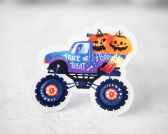 Monster Truck Sticker, Waterproof Decal, Halloween Party Supplies, Car Accessories, Fall Sticker, Die Cut Sticker, Vinyl Sticker, Spooky