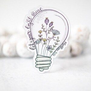 Let Your Light Shine Sticker, Christian Stickers, Waterproof Water Bottle Sticker, Mathew 5:16 Quote Sticker, Be The Light Decal,Car Sticker Magnet