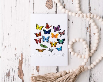 Thank You Christian Greeting Card, Butterfly Appreciation Card, Enveloped Blank Paper Card, Thank You Note Card, Gratitude Card,All Occasion