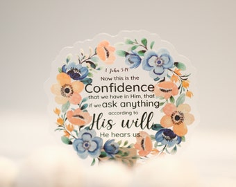 Christian Sticker, Bible Verse Label, Car Decal, Floral Sticker, Die Cut Label, Bumper Sticker, Waterproof Label, Window Decal,Journal Label