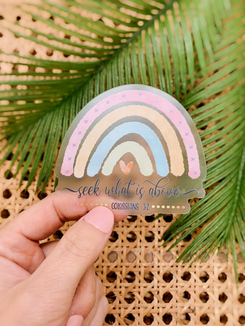 Christian Stickers Pack of 6 Water Bottle Stickers Clear Etsy