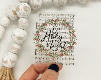 Christmas Decals, O Holy Night Sticker, Vinyl Christmas Decal, Advent Gift, Stocking Stuffer, Water Bottle Sticker, Holidays Gift, Nativity