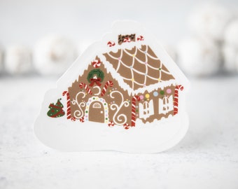 Gingerbread House Sticker, Christmas Sticker, Holiday Decal, Xmas House Decor, Notebook Sticker, Gift For Kids, Christmas Wrapping, Car