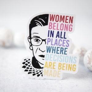 Feminist Sticker, RBG Laptop Sticker, Water Bottle Decal, Planner Sticker, Remembering RBG Sticker, Equality Sticker, Woman's Rights
