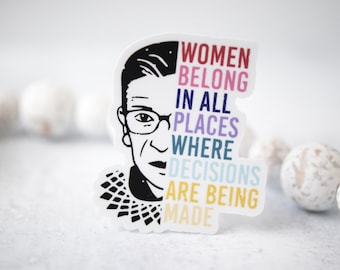 Feminist Sticker, RBG Laptop Sticker, Water Bottle Decal, Planner Sticker, Remembering RBG Sticker, Equality Sticker, Woman's Rights