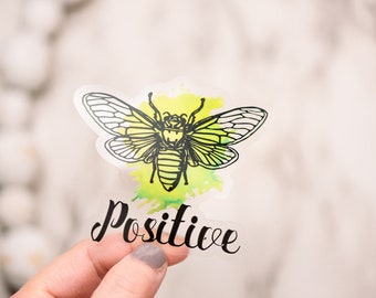 Bee Positive Sticker, Inspirational Sticker, Motivational Label, Journaling Sticker, Planner Decal, Car Accessories, Bumper Decal, Laptop