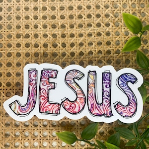 Jesus Car Decal, Religious Car Sticker, Christian Label, Die Cut Decal, Vinyl Bumper Sticker, Car Window Sticker, Waterproof Decal