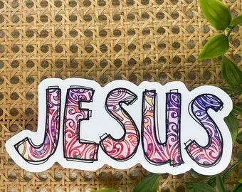 Jesus Car Decal, Religious Car Sticker, Christian Label, Die Cut Decal, Vinyl Bumper Sticker, Car Window Sticker, Waterproof Decal