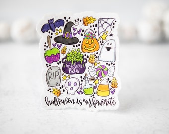 Halloween Is My Favorite, Halloween Sticker, Spooky Season Sticker, Car Decal, Die Cut Sticker, Vinyl Sticker, Water Bottle Sticker, Journal