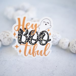Hey Bootiful Sticker Boo Decal Happy Halloween Spooky - Etsy