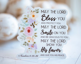 May The Lord Bless You And Protect You Sticker, Catholic Sticker, Christian Sticker, Bible Verse Sticker, Prayer Sticker, Numbers 6:24-26