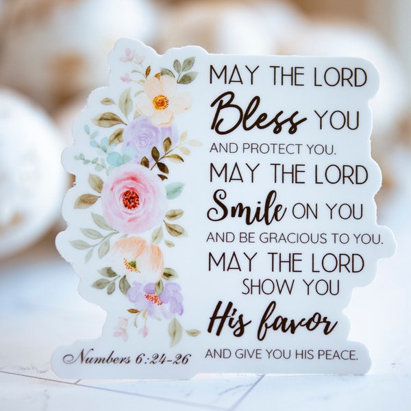 May The Lord Bless You And Protect You Christian Sticker, Bible Verse Sticker, Journal Sticker, Faith Sticker Decal, Religious Sticker