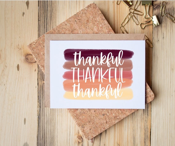 Thankful Card: Glossy Thanksgiving Greeting Card (5x7)