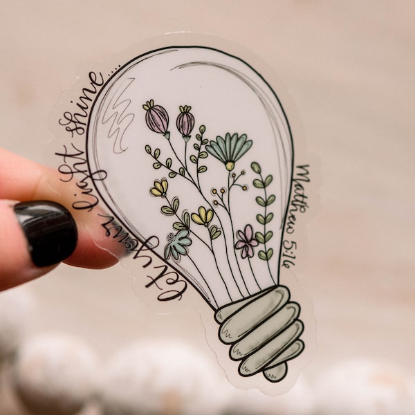 Let Your Light Shine Sticker: Christian Waterproof Vinyl Decal