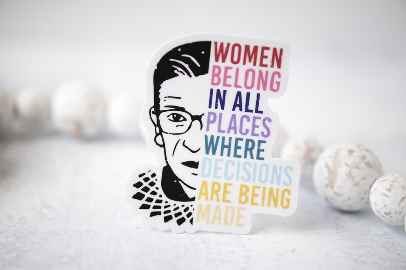 Car Accessories, Fridge Magnet, Feminist Car Magnet, Women Belong In All Places Magnet, RBG Magnet, Refrigerator Magnet, Woman's Rights 