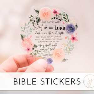 Christian Sticker, Bible Verse Sticker, Isaiah 40 31, Journal Sticker, Faith Sticker, Wait On The Lord Sticker, Wait On God Decal, Religious