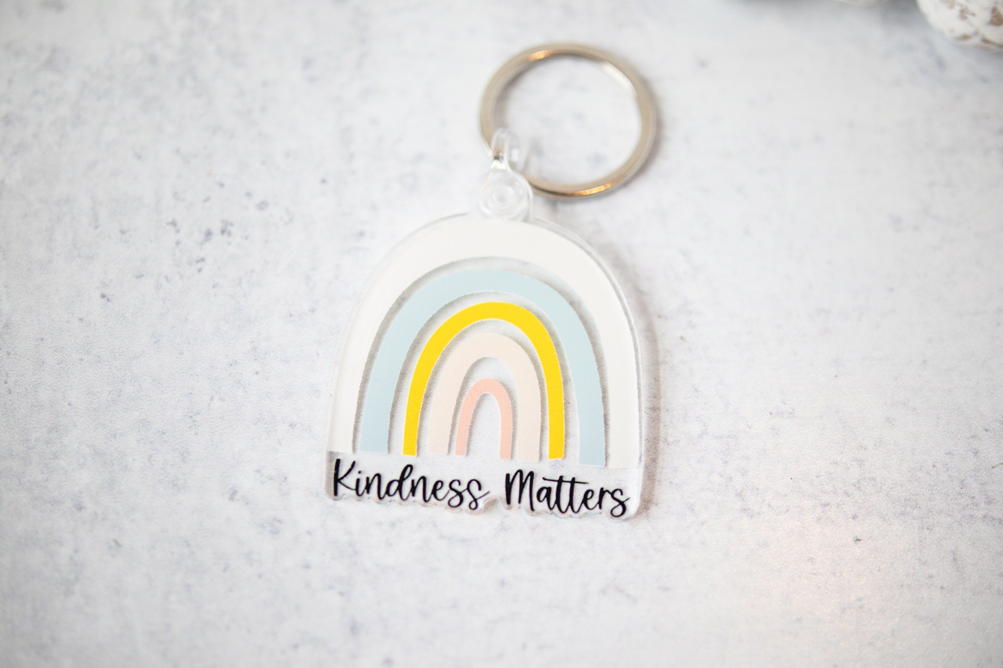 Kindness Matters Keychain, Rainbow Keychain, Encouraging Keychain, Inspirational  Keychain, Keychain Charms, Gift For Her, Girly Keychain