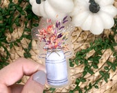 Fall Mason Jar Clear Sticker, Fall Car Sticker, October Car Decal, Die Cut Sticker, Vinyl Sticker