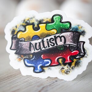 Autism Sticker For Water Bottle, Autism Awareness Sticker, Car Decal, Laptop Stickers, Autism Bumper Decal, Autism Mom Sticker, Vinyl Decal image 1