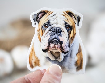 Bulldog Decal, Animal Lover Sticker, Dog Sticker, Nature Label, Water Bottle Sticker, Mans Best Friend Sticker, Laptop Decal