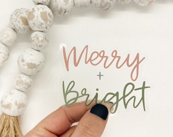 Christmas Sticker, Merry And Bright Sticker, Holiday Sticker, Christian Decal, Scrapbook Sticker, Christmas Journaling, Laptop Sticker, Car