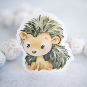 Pegatina de erizo, pegatina de animal, pegatina de bosque, pegatina de naturaleza, pegatina para ventana, pegatina colorida, pegatina impermeable, regalo para niños