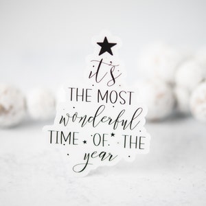 Christmas Sticker, Its The Most Wonderful Time Of The Year, Holiday Label, Waterproof Sticker Decor, Advent Gift, Xmas Present, Kids Gift