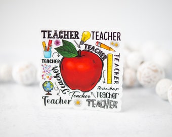 Teacher Sticker, Teach Love Inspire Sticker, Back To School Decal, Appreciation Sticker, Education Decal, Water Bottle Sticker, Teacher Gift