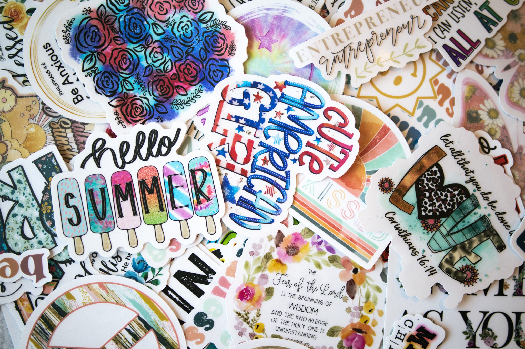 Beach Car Decal, Sun Kissed Sticker, Rainbow Label, Die Cut Label