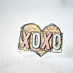 Sticker XOXO, Sticker coeur, Sticker pour téléphone, Sticker mignon, Étiquette girly, Cadeau pour meilleure amie, Sticker bouteille d'eau, Sticker imperméable, Accessoires