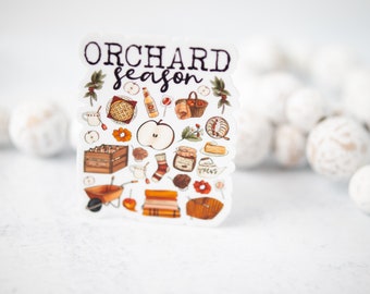 Orchard Season Sticker, Fall Vibes Sticker, Autumn Decal, Bumper Decal, Waterproof Label, Removable Sticker, Water Bottle Sticker, Car Decal