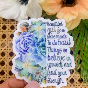 Sticker prachtige bloemen, gestanst label, sticker blauwe rozen, Vision Board-stickers, girly-label, inspirerende sticker, koelkaststicker, autostickers