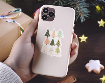 Christmas Trees Sticker, Holiday Sticker, Window Stickers, Laptop Sticker, Colorful Decal, Bumper Decal, Advent Stickers, Winter Stickers