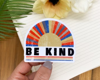 Be Kind Rainbow Vinyl Sticker, Positive Sticker, Kindness Matters Label, Motivational Decal, Water Bottle Sticker, Encouraging Decal