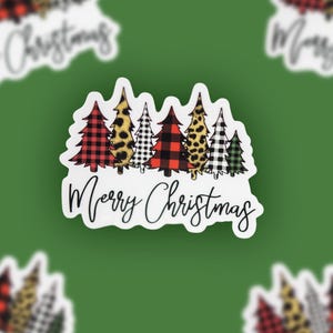 Pegatina de vinilo de Feliz Navidad, etiqueta para envolver regalos de Navidad, suministros para fiestas navideñas, decoración para fiestas navideñas, festivo imagen 1