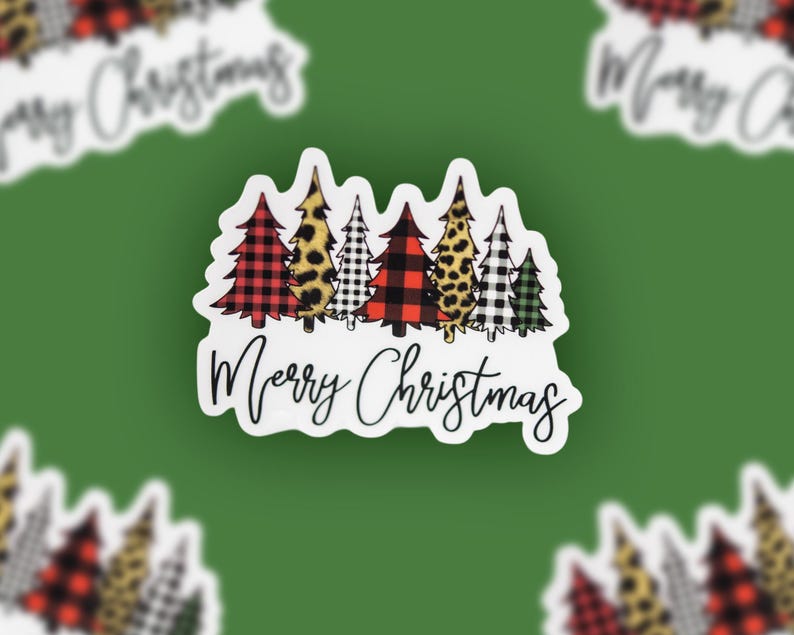 Pegatina de vinilo de Feliz Navidad, etiqueta para envolver regalos de Navidad, suministros para fiestas navideñas, decoración para fiestas navideñas, festivo imagen 1
