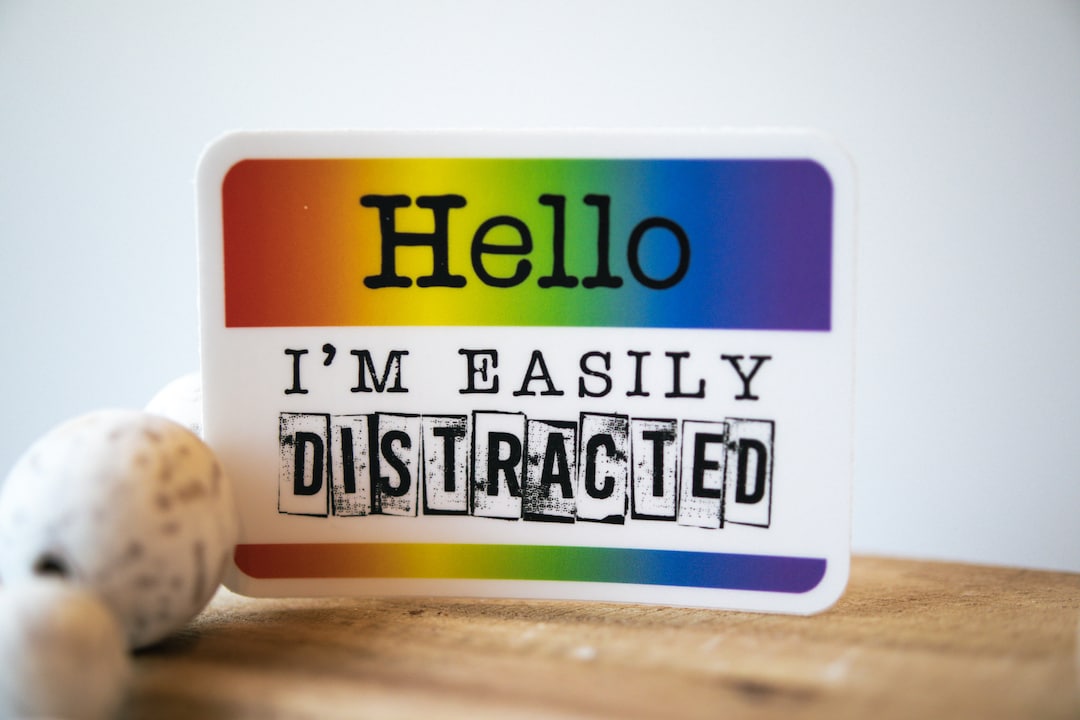 Hello, I'm Easily Distracted, Die Cut Label, Bright Decal, Bumper ...