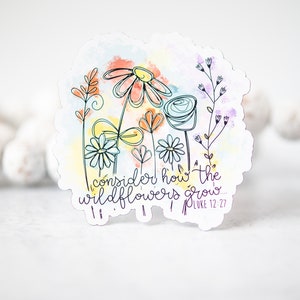 3 &quot;Magnet, Betrachten Sie die wilden Blumen Magnet, religiöser Magnet, inspirierender Zitate Magnet, christlicher Magnet, Bibel-Versmagnet, Automagnet