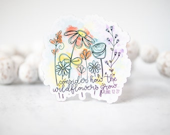 3" Magnet, Consider The Wildflowers Magnet, Religious Magnet, Inspirational Quotes Magnet, Christian Magnet, Bible Verse Magnet, Car Magnet
