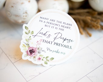 The Lord's Purpose Prevails Christian Sticker, Bible Verse Sticker, Christian Label, Religious Decal, Vinyl Sticker, Worship Sticker