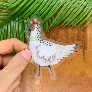 Chicken Sticker, Die Cut Label, Rooster Sticker, Farm Animal Label, Bumper Sticker, Spring Decal, Laptop Label, Cute Chicken Decal