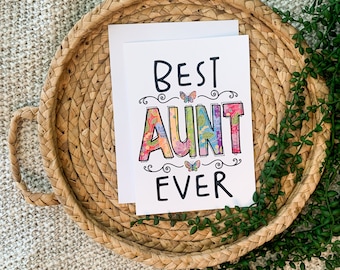 Best Aunt Card, Printed Appreciation Card, Aunt Gift Card, Blank Assorted Card, Greeting Card, Enveloped Autumn Gift Card, Printed Cards