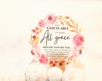 Grace Sticker, Floral Decal, Car Decal, Flower Sticker, Bright Decal, Bumper Sticker, Waterproof Label, Faith Sticker, Bible Label,Christian