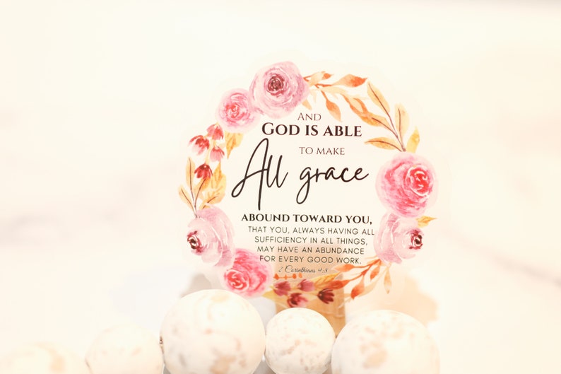 Grace Sticker, Floral Decal, Car Decal, Flower Sticker, Bright Decal ...