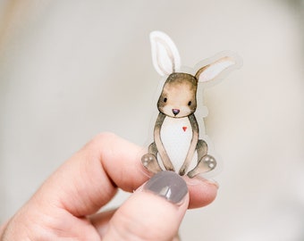 Bunny Sticker, Easter Stickers, Lunar New Year, Kawaii Sticker, Cute Bunny Label, Notebook Label, Woodland Animal Sticker, Tumbler Decal