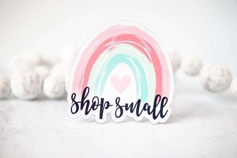Shop Small Sticker Shop Small Sticker, Clear Vinyl Sticker, Small Business Decal, Water ...