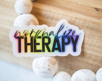 Mental Health Decal, Normalize Therapy Sticker, Die Cut Label, Bright Decal, Depression Awareness, Bumper Sticker, Waterproof Label, Anxiety