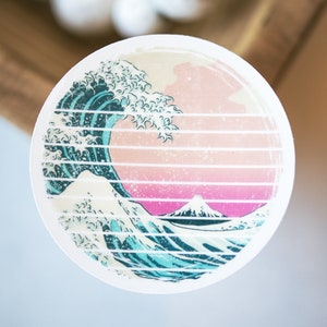 Ocean Wave Sticker, Bumper Sticker, Beach Decal, Car Vinyl Decal, Laptop Sticker, Waterproof Label, Window Sticker, Summer Sticker, Vibrant